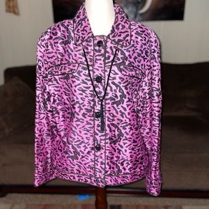 Anage • Purple/Black • Silk • Embroidery • Sequins • Beaded • Jacket • X-Large